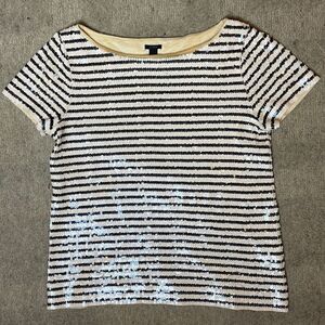 Vintage J. Crew Striped Sequin Top | XS